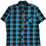 Quiksilver Checked Short Sleeve Shirt - 2XL Blue Cotton
