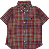 Age 2 Ralph Lauren Checked Short Sleeve Shirt - 2XS Multicoloured Cotton
