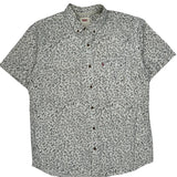 Levis Floral Short Sleeve Shirt - Large Black Cotton