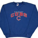 Chicago Cubs Russell Athletic Football Sweatshirt - Large Blue Cotton