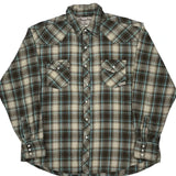 Wrangler Checked Flannel Shirt - XL Blue Cotton