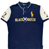 Black Watch Polo By Ralph Lauren Graphic Polo Shirt - XL Navy Cotton
