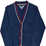Tommy Hilfiger Striped Cardigan - Small Blue Cotton