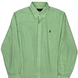 Ralph Lauren Striped Shirt - Large Green Cotton