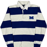 Sport-Tek Striped Rugby Shirt - Medium Blue Cotton