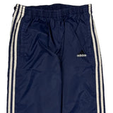 Adidas Striped Track Pants - Small Blue Nylon