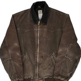 Faded Carhartt Dkb Santa Fe Bomber Jacket - XL Brown Cotton
