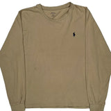 Polo By Ralph Lauren Long Sleeve T-Shirt - Large Beige Cotton