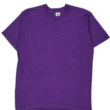 Blank Fruit Of The Loom Single Stitch T-Shirt - XL Purple Cotton