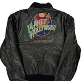 Las Vegas Planet Hollywood Graphic Leather Jacket - Small Black Leather