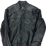 Milwaukee Motorcycle Leather Jacket - 2XL Black Leather