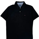 Tommy Hilfiger Slim Fit Polo Shirt - XL Black Cotton
