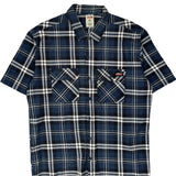 Dickies Checked Flannel Shirt - XL Blue Cotton