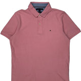Tommy Hilfiger Slim Fit Polo Shirt - Large Pink Cotton