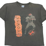 Single Stitch Cleveland Browns Salem Football T-Shirt - XL Gray Cotton