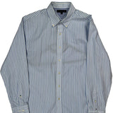 Tommy Hilfiger Striped Shirt - Large Blue Cotton
