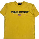 Ralph Lauren Polo Sport Spellout T-Shirt - Large Yellow Cotton