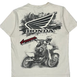 Motocross Honda Racing Graphic T-Shirt - Large Cream Cotton