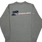 Quiksilver Spellout Long Sleeve T-Shirt - Large Gray Cotton