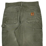 Carhartt Double Knee Carpenter Trousers - 29W 30L Green Cotton