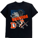 Denver Broncos Unbranded Single Stitch T-Shirt - Large Blue Cotton
