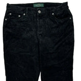 Ralph Lauren Petite Cord Trousers - 31″ Waist Black Cotton