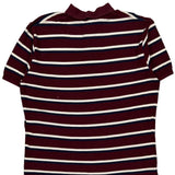 Polo By Ralph Lauren Striped Polo Shirt - Large Burgundy Cotton
