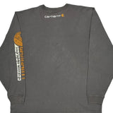 Carhartt Spellout Long Sleeve T-Shirt - XL Grey Cotton
