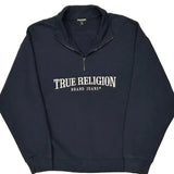 True Religion Spellout Top - Large Navy Cotton