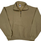Russell Athletic 1/4 Zip - Large Beige Cotton