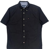 Tommy Hilfiger Short Sleeve Shirt - Medium Black Cotton