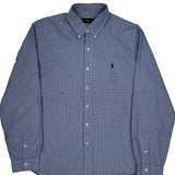 Ralph Lauren Checked Shirt - XL Blue Cotton