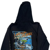 Lake Of The Ozarks Harley Davidson Graphic Hoodie - Medium Black Cotton Blend