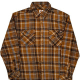 Dickies Checked Flannel Shirt - Large Brown Cotton