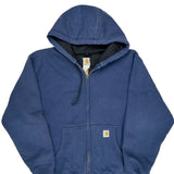 J149 Carhartt Hoodie - Large Blue Cotton Blend