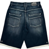 Unbranded Contrast Stitch Denim Shorts - 33W 12L Dark Wash Cotton