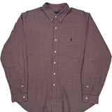 Ralph Lauren Checked Shirt - XL Burgundy Cotton
