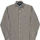 Tommy Hilfiger Striped Shirt - Medium Brown Cotton
