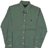 Ralph Lauren Striped Shirt - Medium Green Cotton