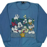 Disney Characters Mickey Unlimited Cartoon Sweatshirt - Large Blue Cotton