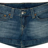 True Religion Denim Shorts - 34W US 8 Blue Cotton