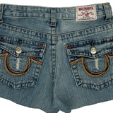 True Religion Mini Denim Shorts - 28W US 2 Blue Cotton