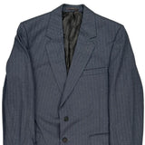 Aquascutum Pinstripe Blazer - Large Blue Viscose