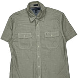 Tommy Hilfiger Short Sleeve Shirt - Large Gray Cotton
