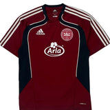 Denmark Dbu Adidas 2010-11 Training Football Shirt - Small Red Polyester