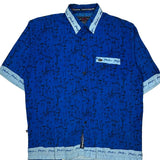 Phat Farm Graphic Hawaiian Shirt - XL Blue Cotton