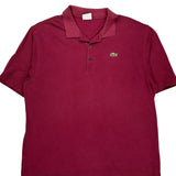 Lacoste Polo Shirt - 2XL Burgundy Cotton