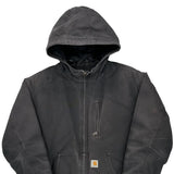 Faded Carhartt Jacket - Medium Black Cotton