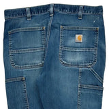 Carhartt Double Knee Carpenter Jeans - 34W 30L Blue Cotton Blend