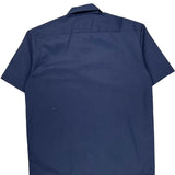 Dickies Short Sleeve Shirt - Large Blue Polyester Blend